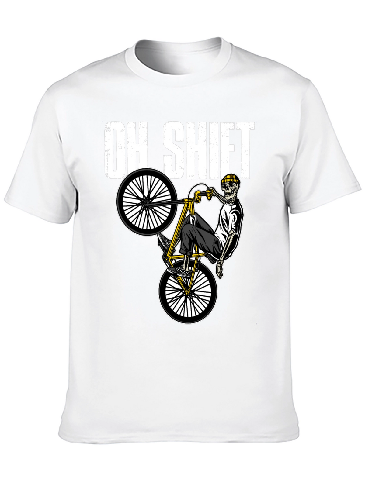 Oh Shift Skeleton Biker Graphic Tee