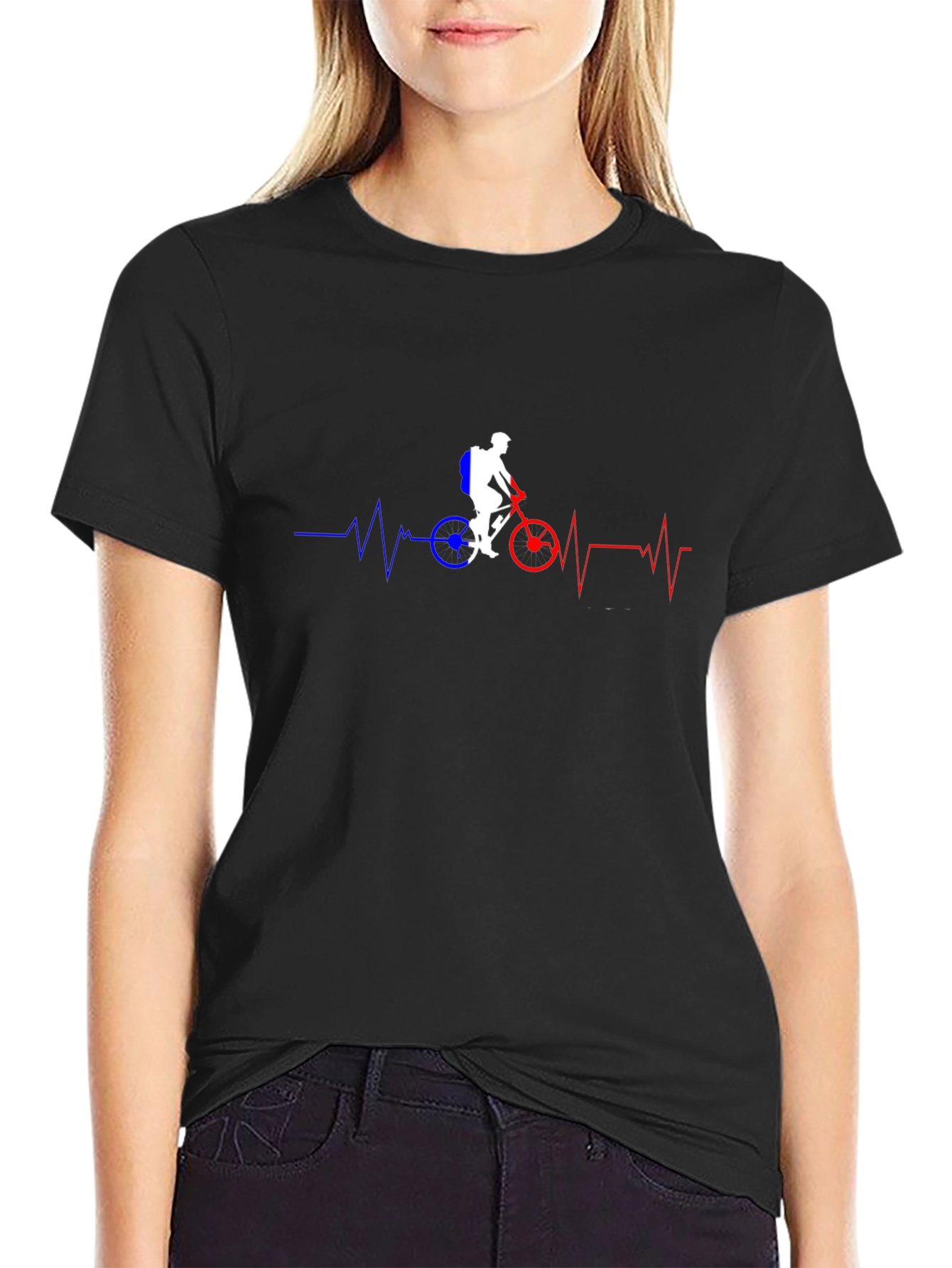 Cycling Heartbeat T-Shirt - Ride with Passion