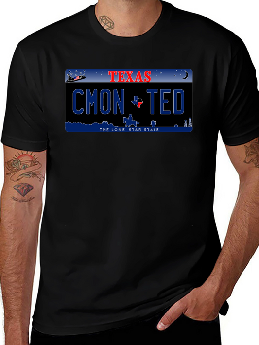 Cmon Ted Texas License Plate Graphic T-Shirt