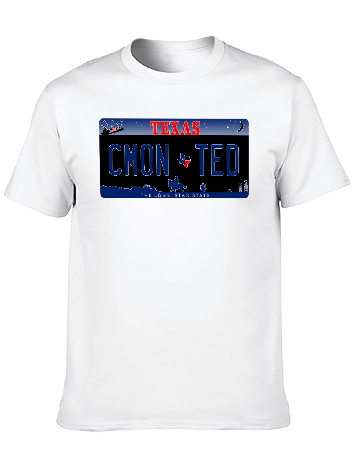 Cmon Ted Texas License Plate Graphic T-Shirt