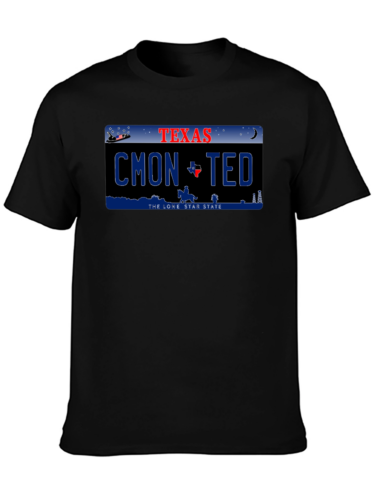 Cmon Ted Texas License Plate Graphic T-Shirt