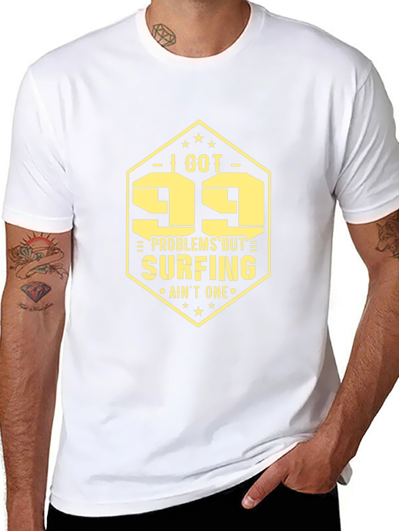 99 Problems Surfing T-Shirt: Mens Black Tee
