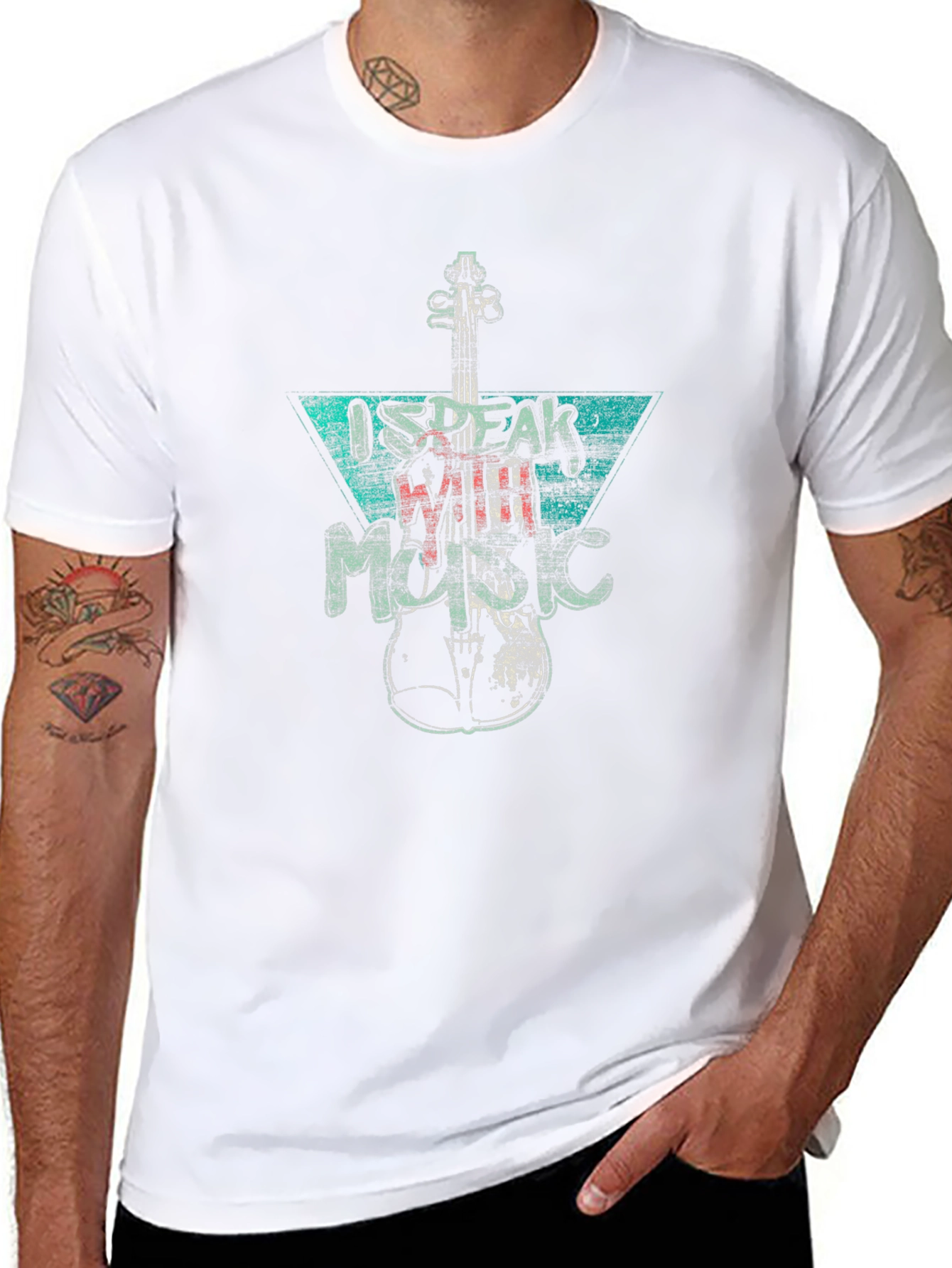 I Speak With Music Graphic Tee - Black Cotton