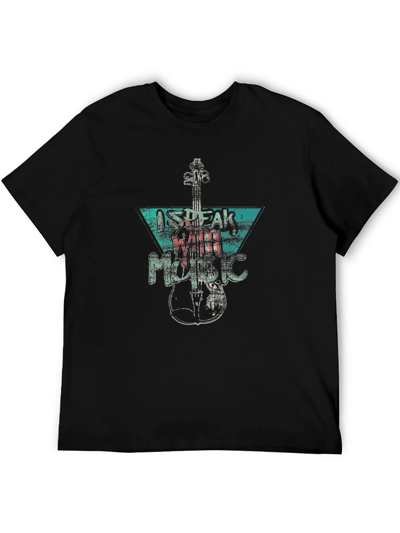 I Speak With Music Graphic Tee - Black Cotton