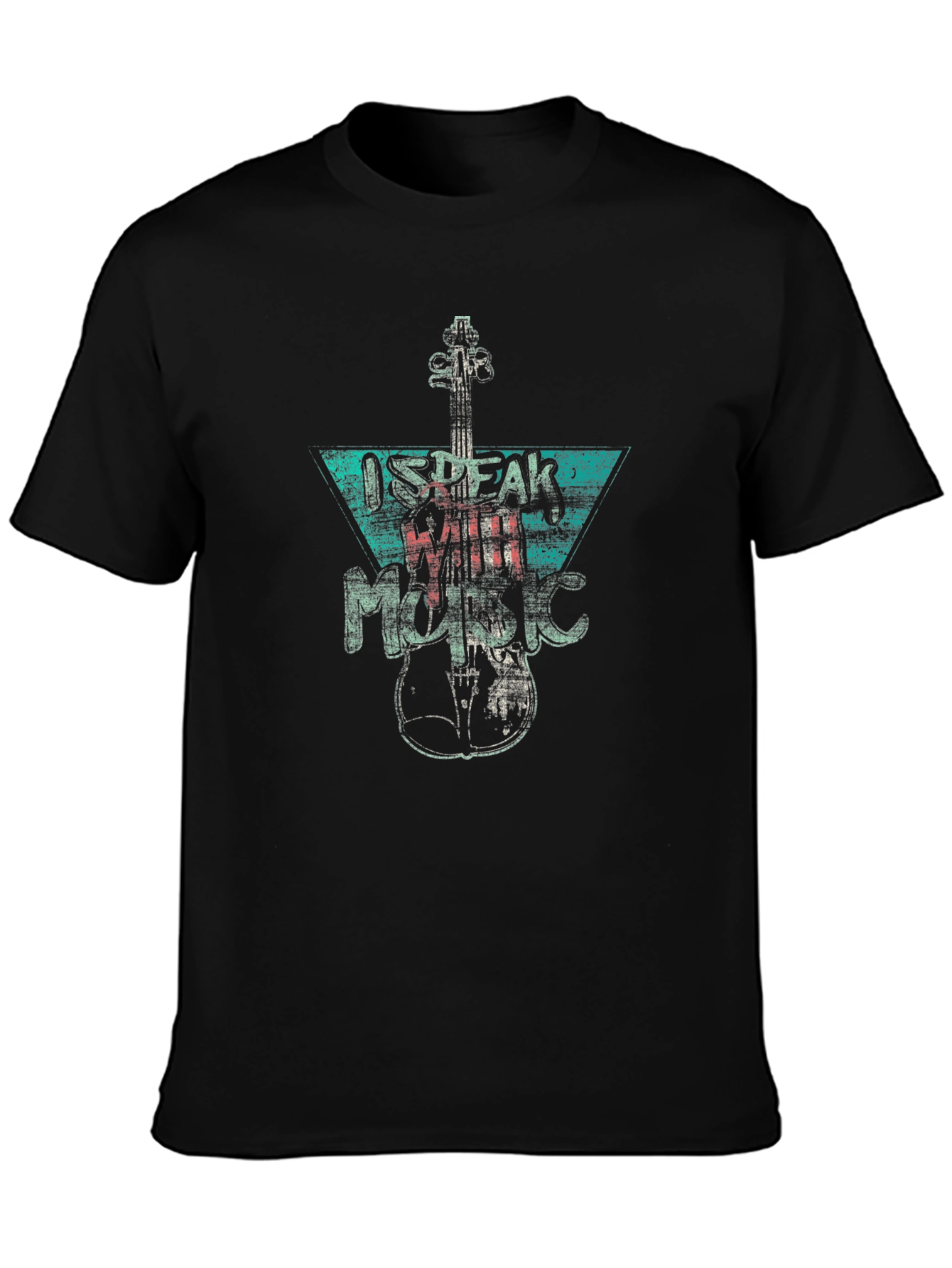 I Speak With Music Graphic Tee - Black Cotton