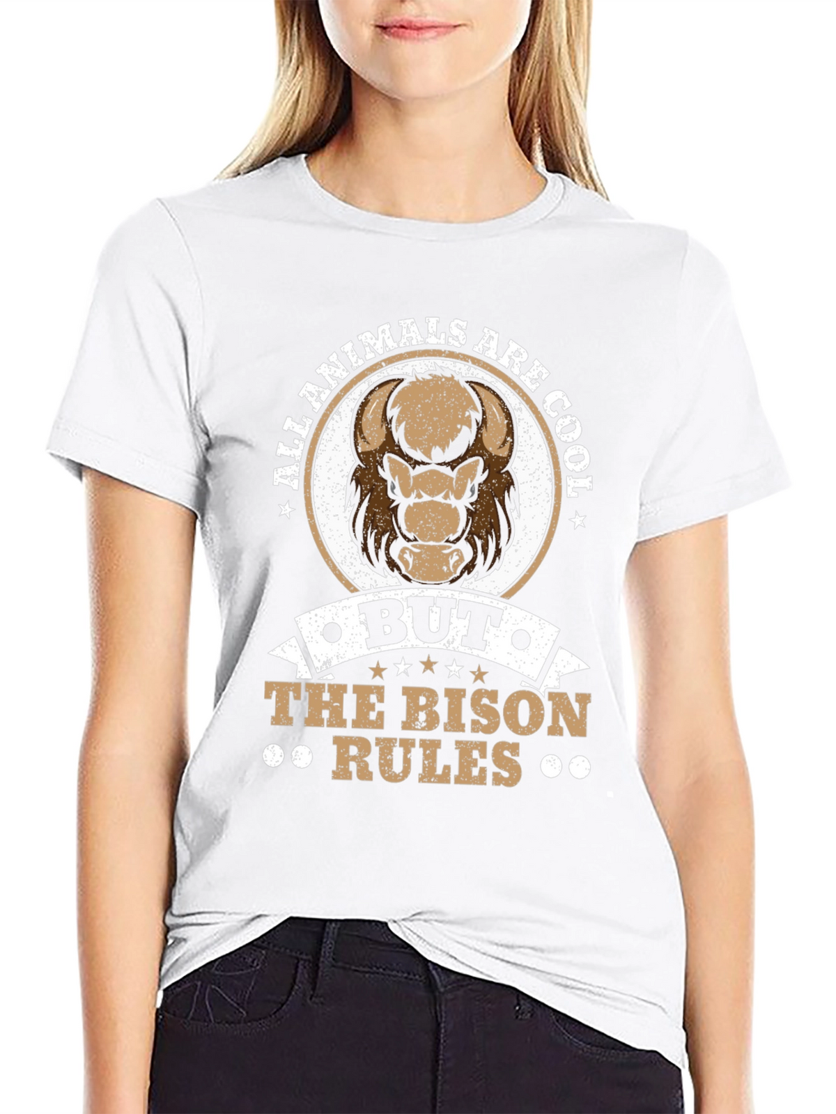 Bison Rules T-Shirt - Cool Animal Graphic Tee