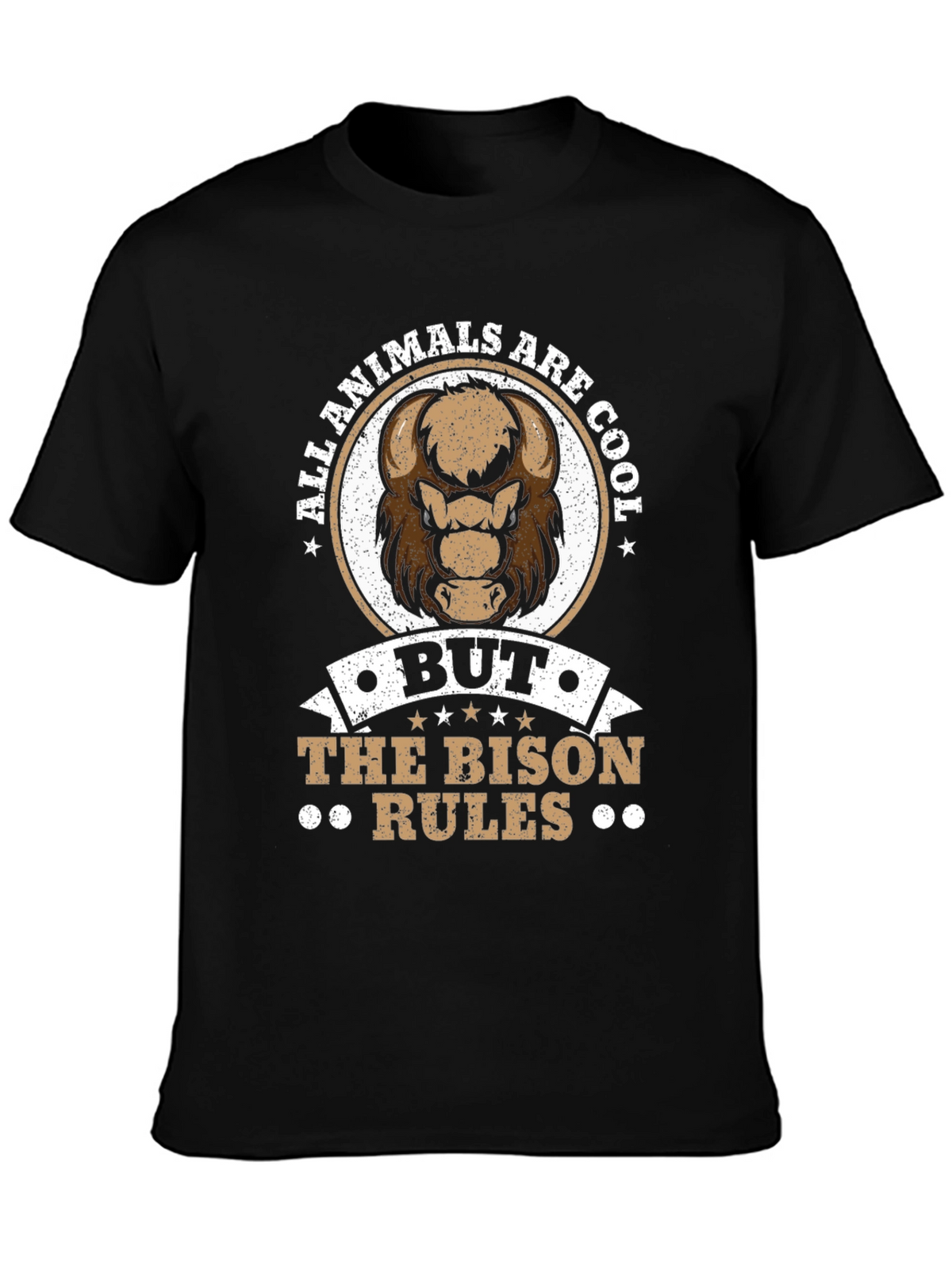 Bison Rules T-Shirt - Cool Animal Graphic Tee