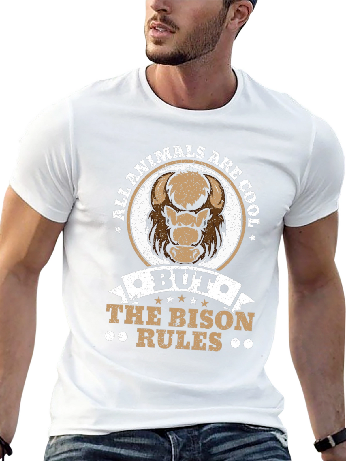 Bison Rules T-Shirt - Cool Animal Graphic Tee
