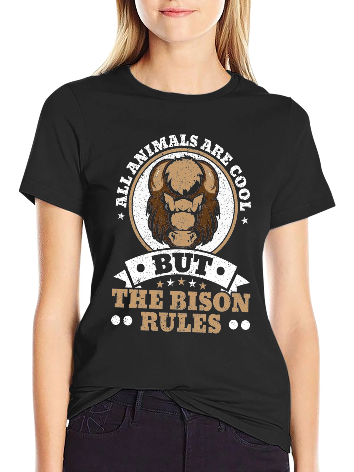 Bison Rules T-Shirt - Cool Animal Graphic Tee