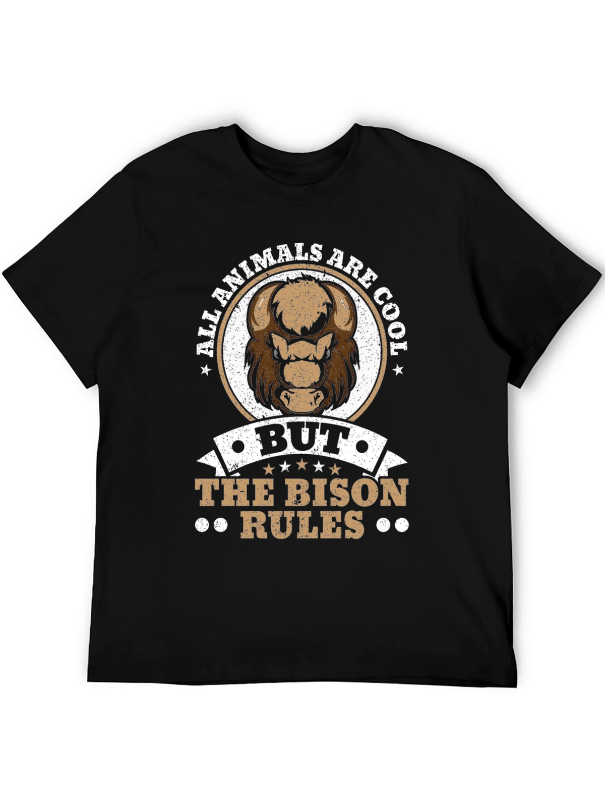Bison Rules T-Shirt - Cool Animal Graphic Tee