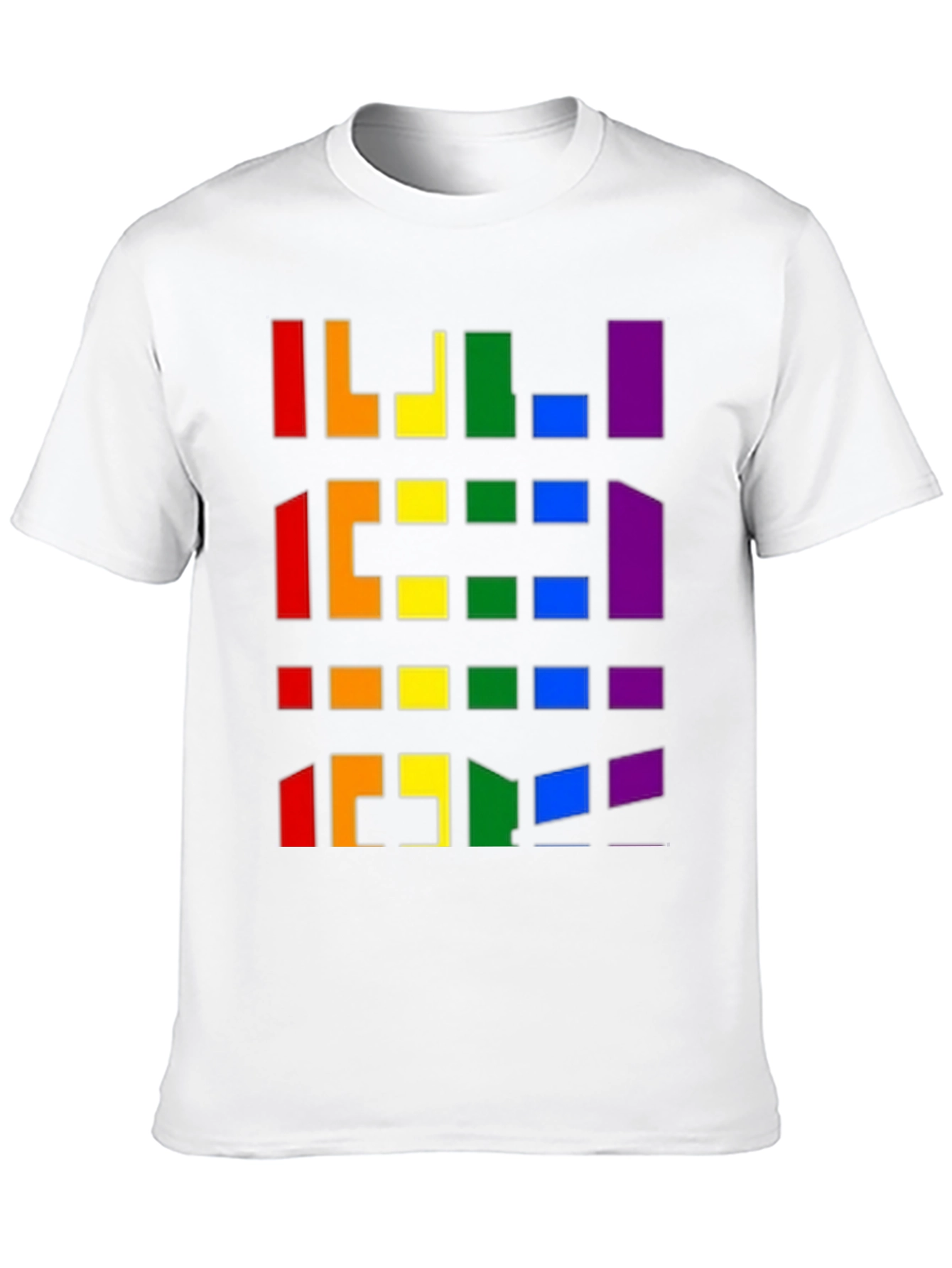 Pride Pixel Pattern Black T-Shirt