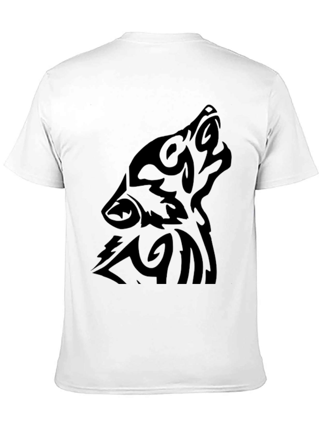 Tribal Wolf Graphic Black T-Shirt