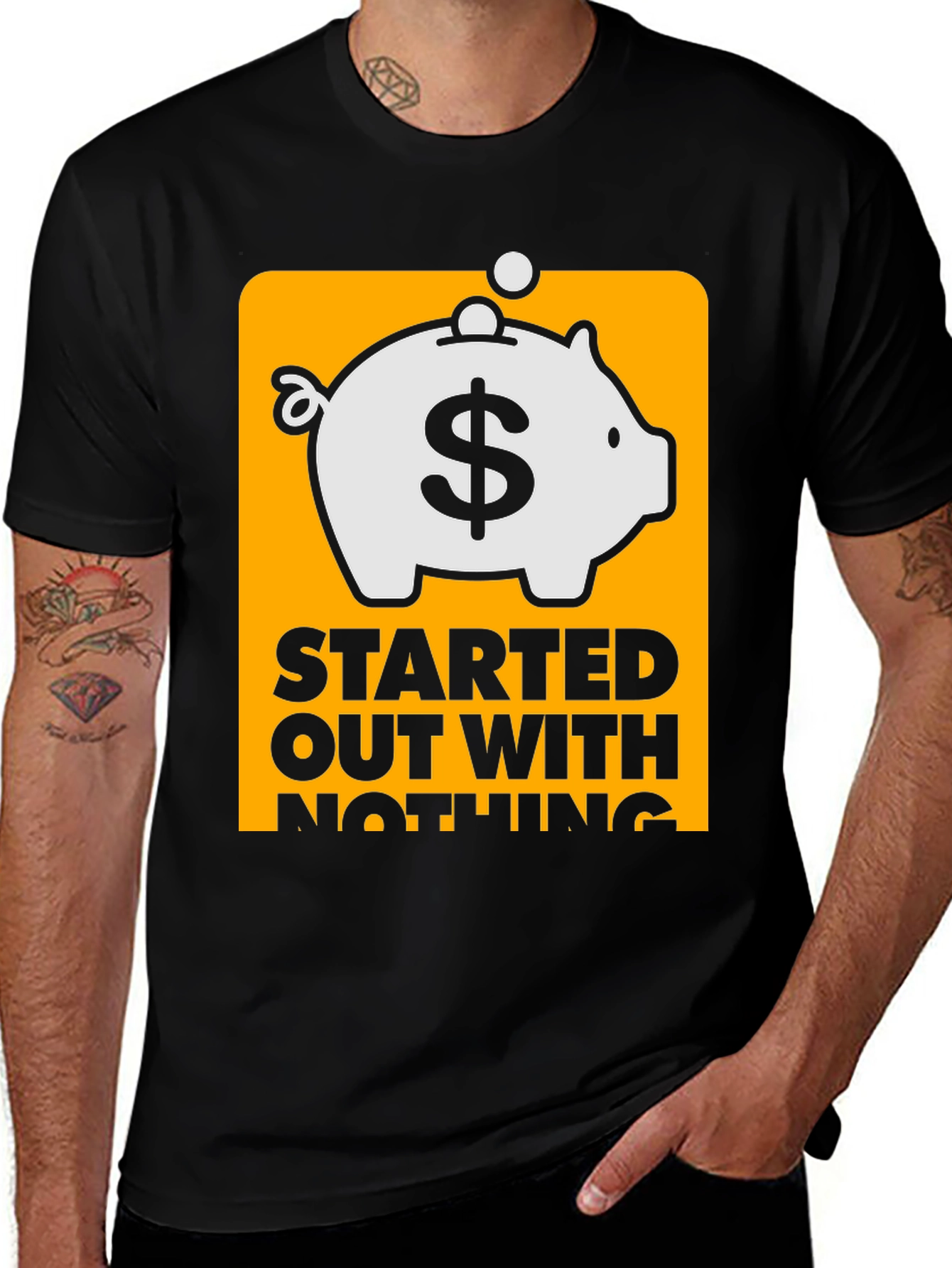 Started Out With Nothing Piggy Bank T-Shirt