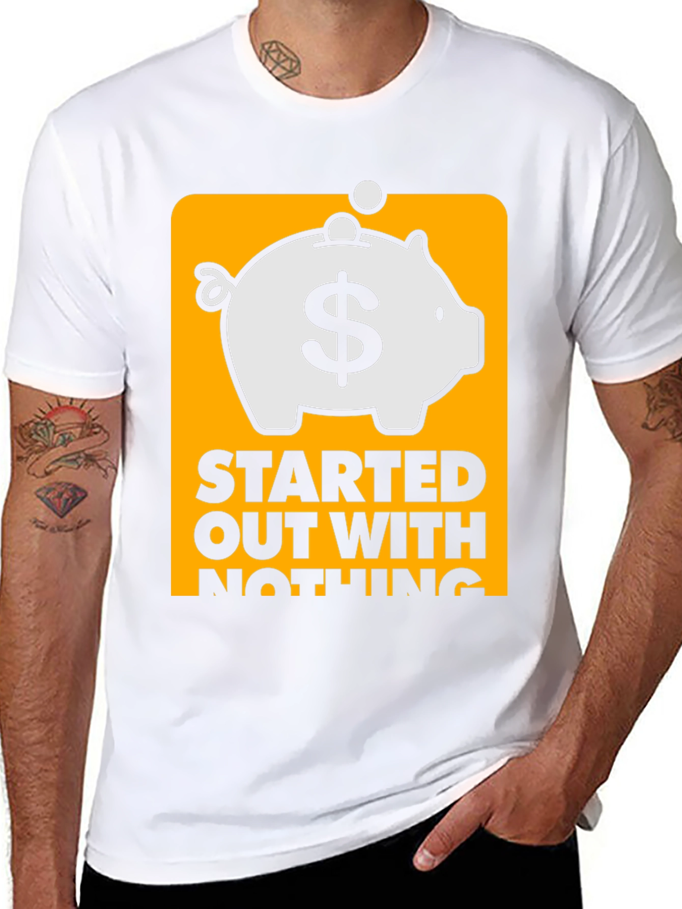 Started Out With Nothing Piggy Bank T-Shirt