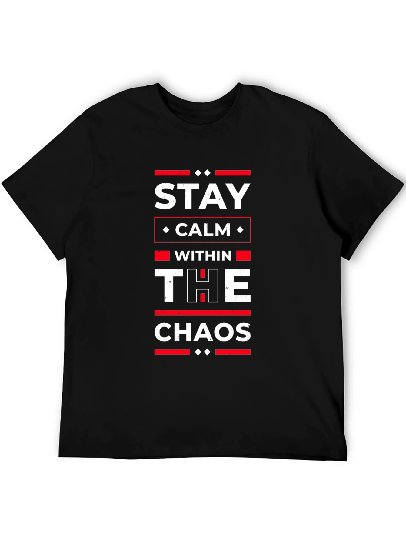 Stay Calm Within The Chaos Black Graphic T-Shirt