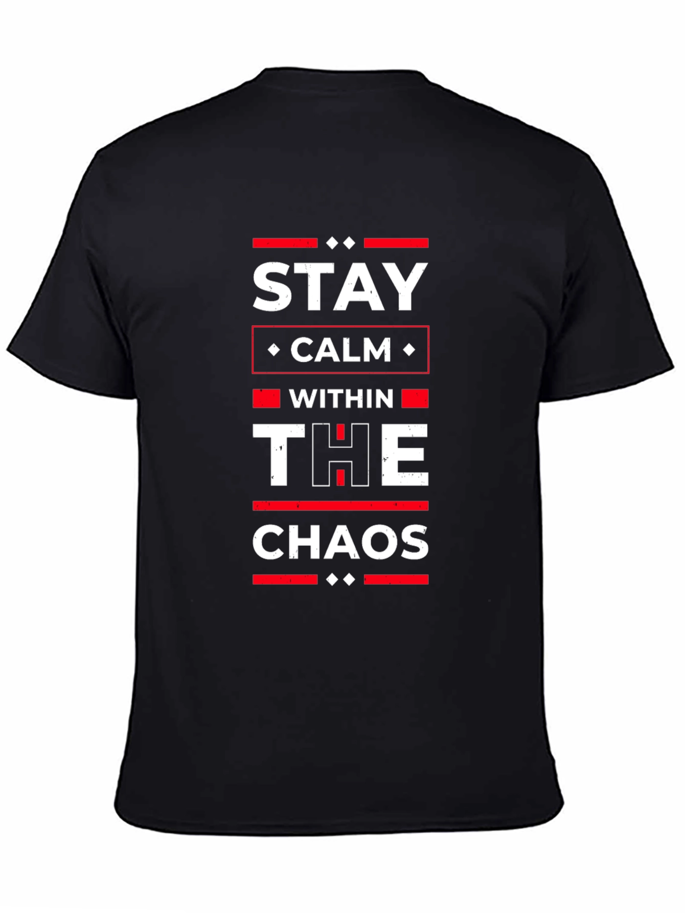Stay Calm Within The Chaos Black Graphic T-Shirt