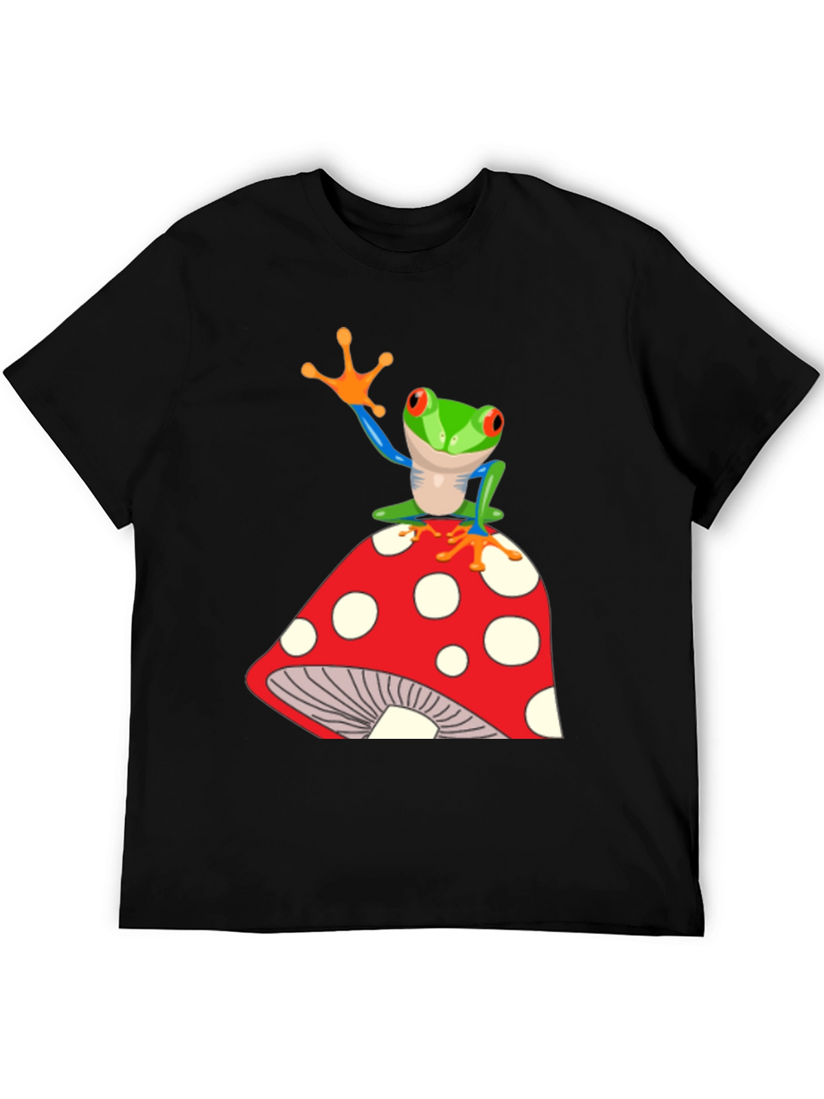 Frog on Mushroom Graphic T-Shirt