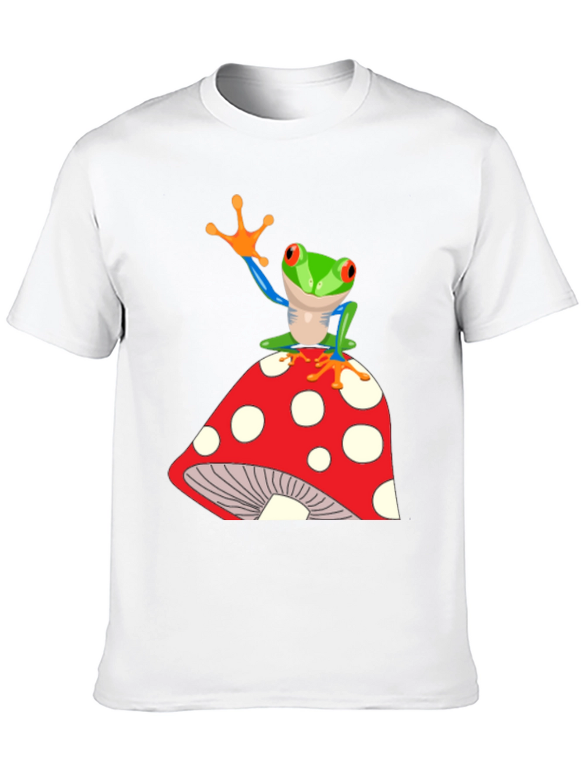 Frog on Mushroom Graphic T-Shirt