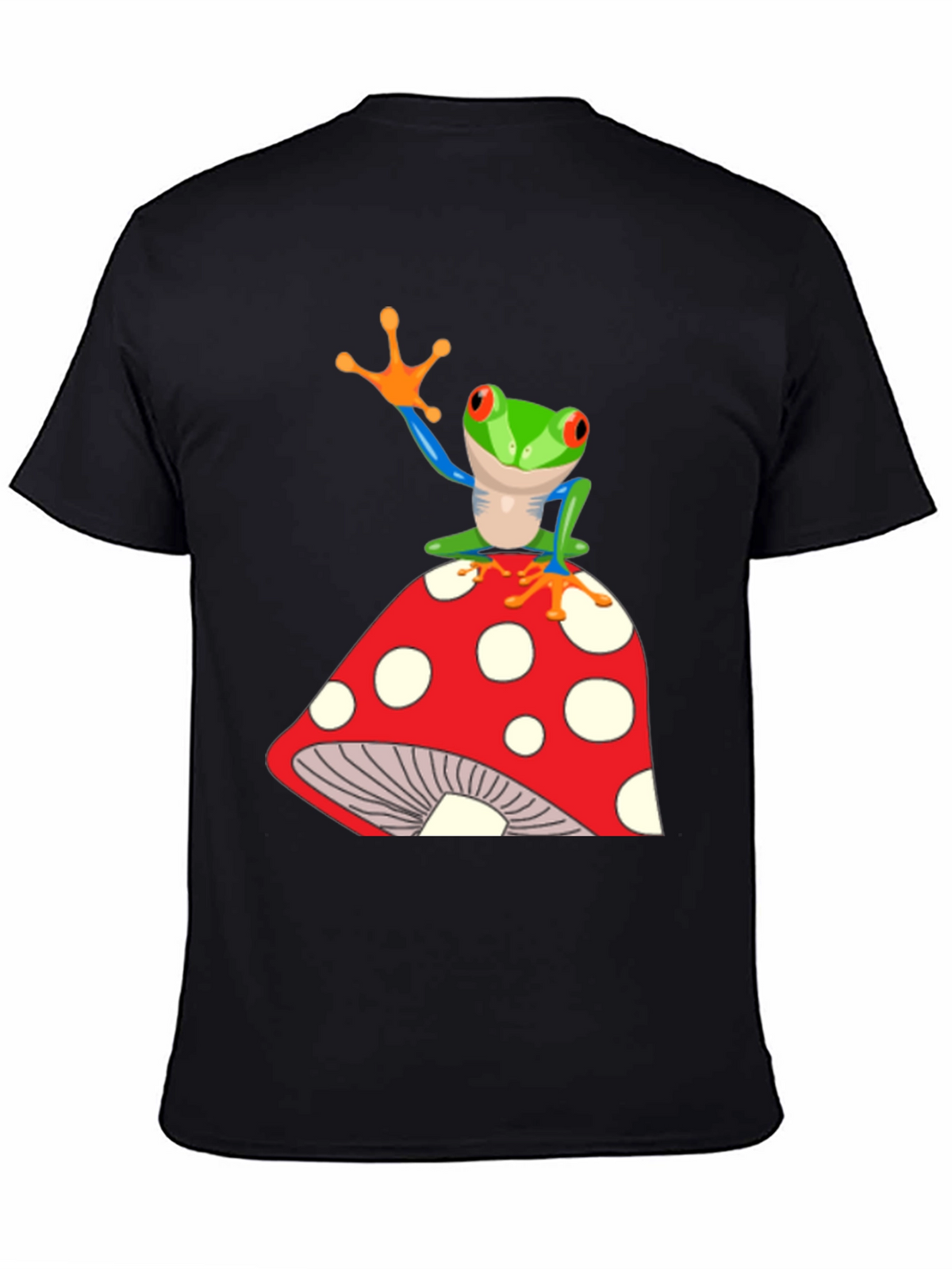Frog on Mushroom Graphic T-Shirt