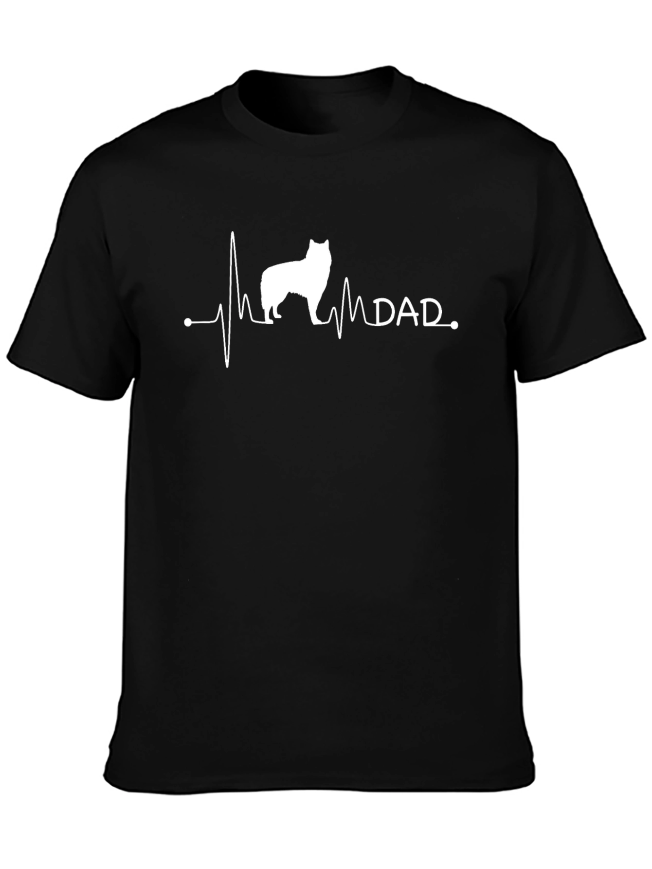 Dog Dad Heartbeat Graphic Tee - Black
