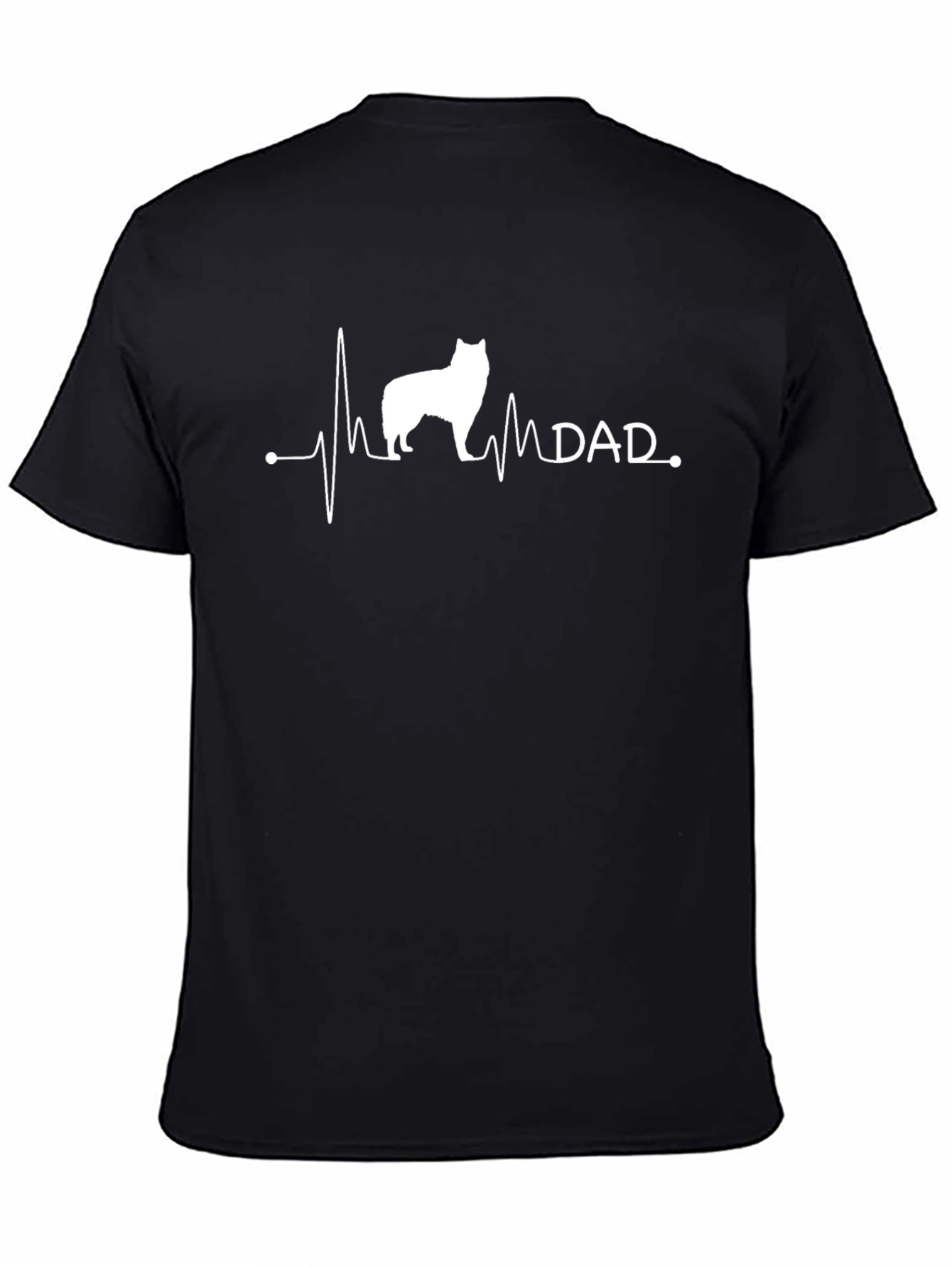 Dog Dad Heartbeat Graphic Tee - Black