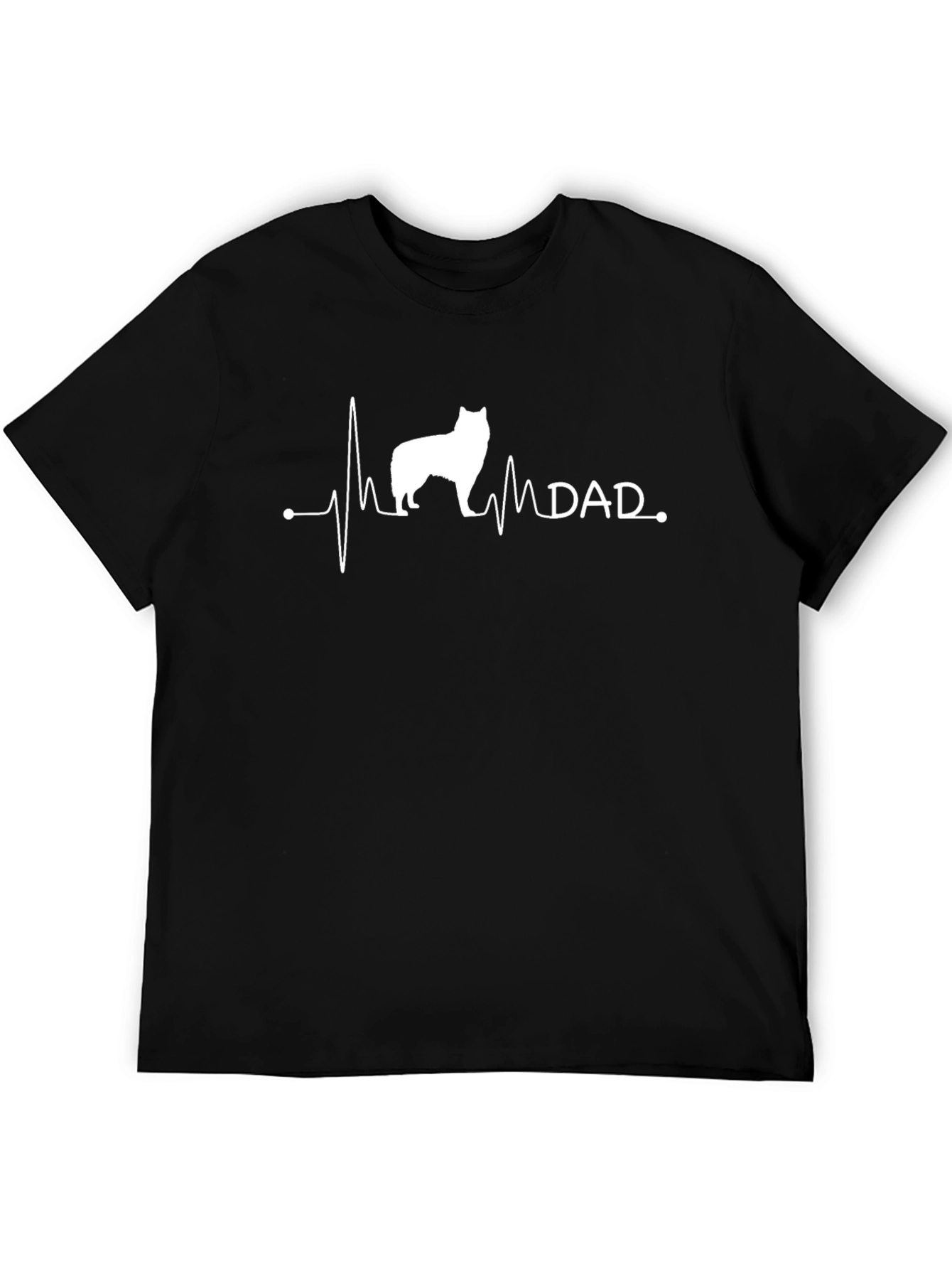 Dog Dad Heartbeat Graphic Tee - Black