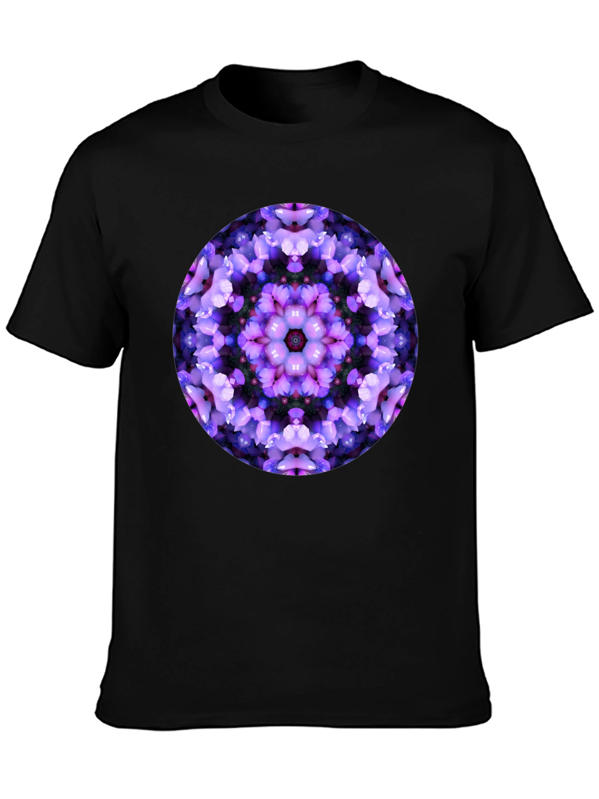 Floral Mandala Graphic Black T-Shirt