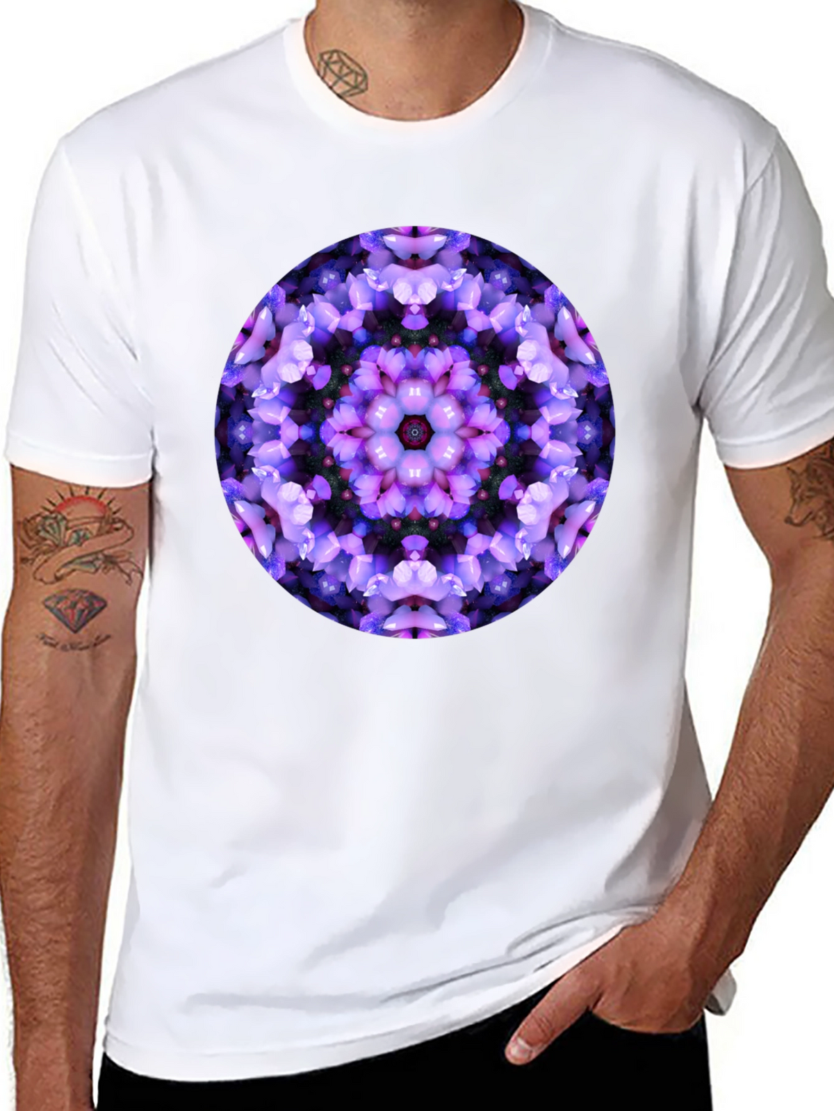 Floral Mandala Graphic Black T-Shirt