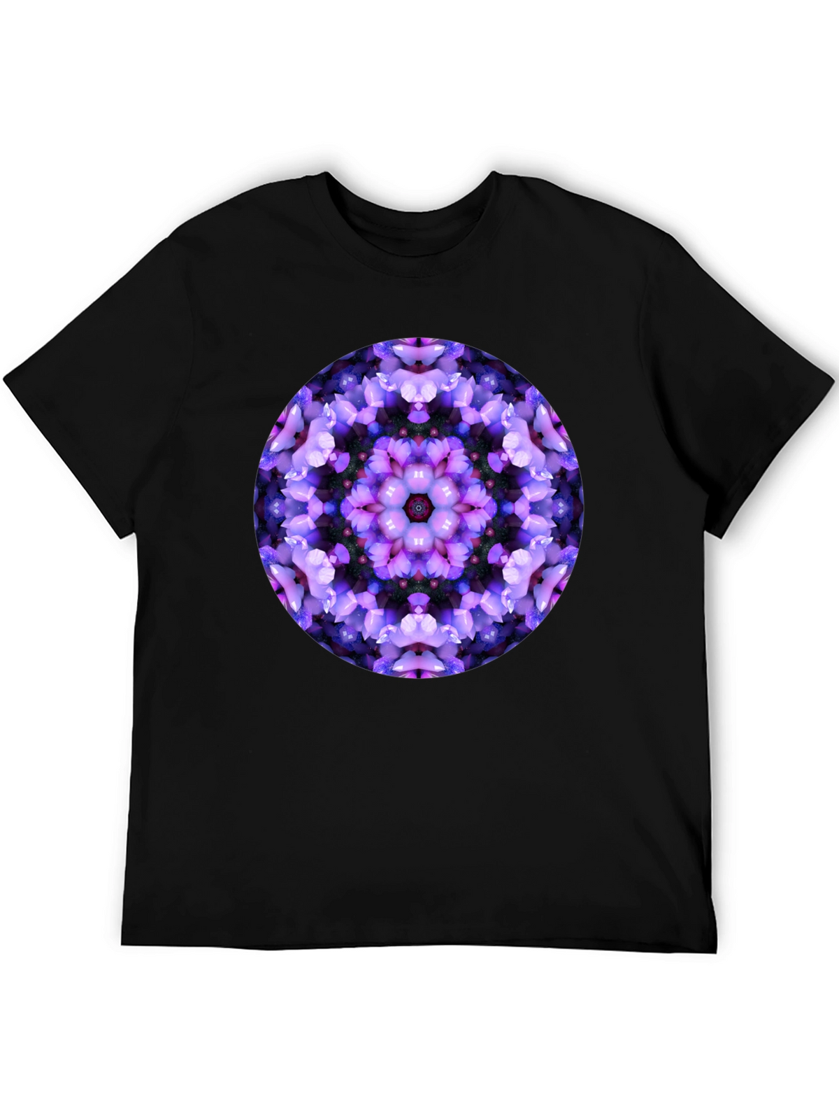 Floral Mandala Graphic Black T-Shirt