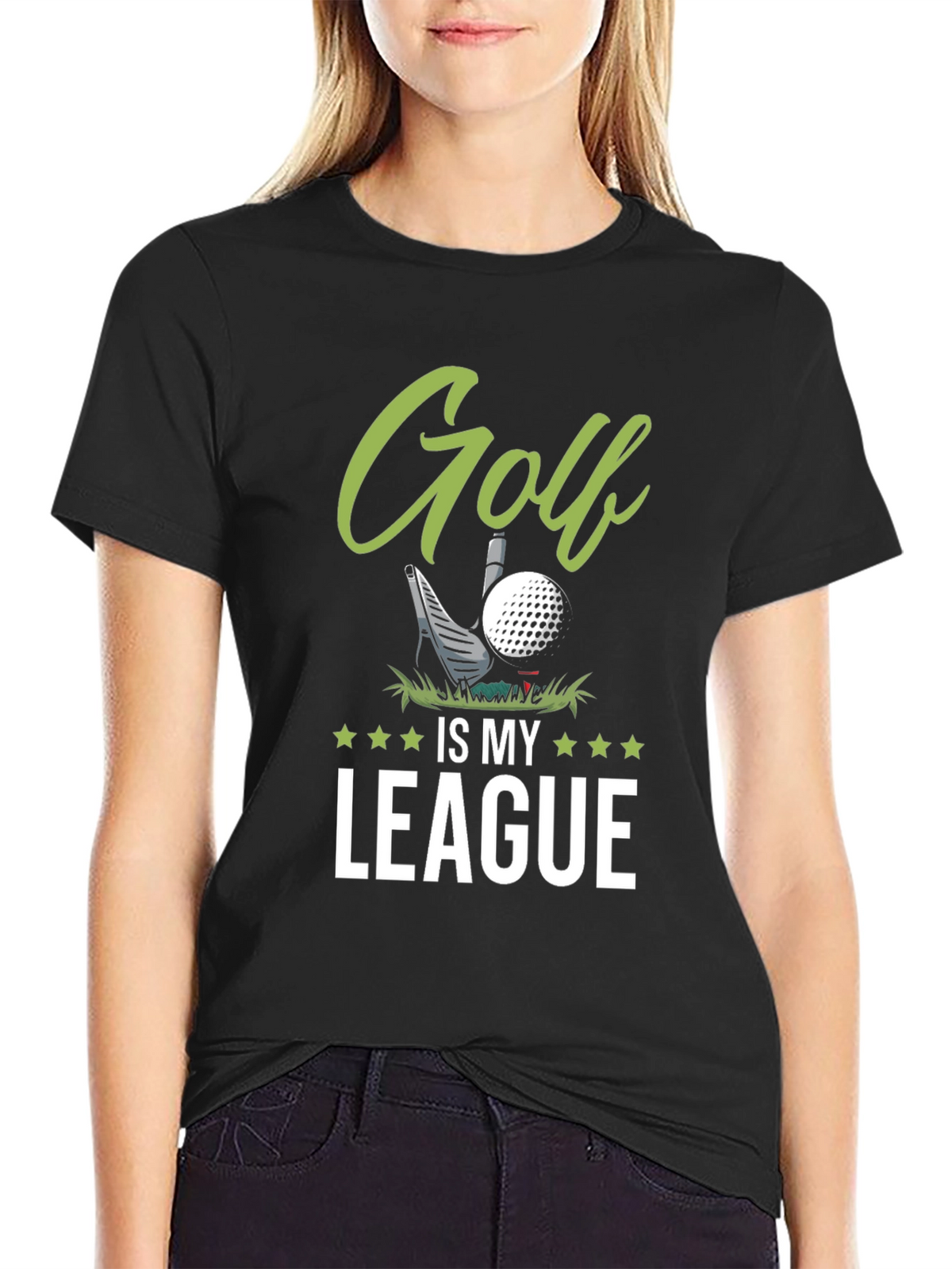 Golf Is My League Black Graphic Tee