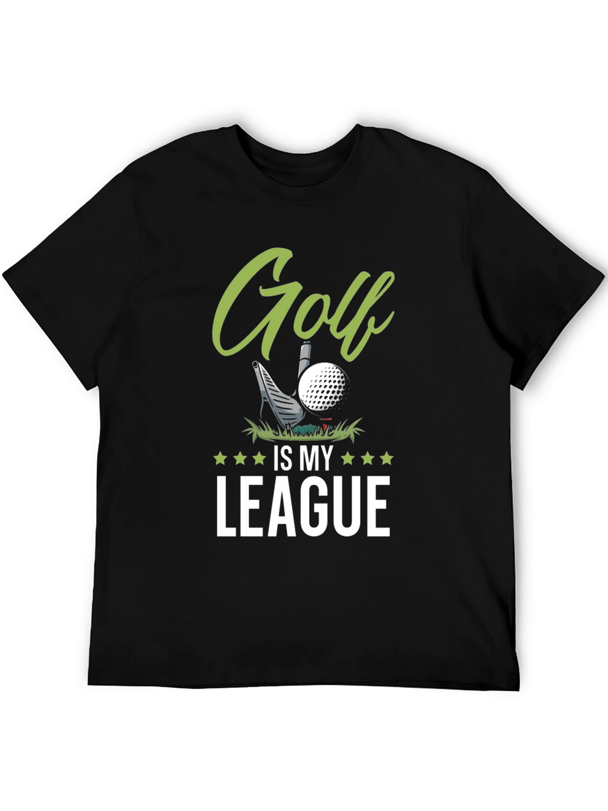 Golf Is My League Black Graphic Tee