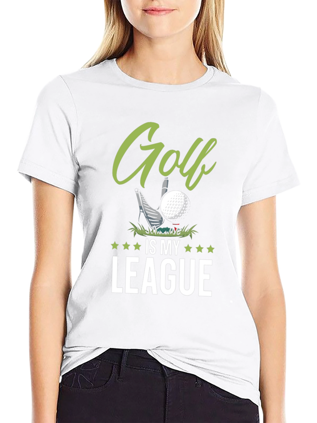 Golf Is My League Black Graphic Tee