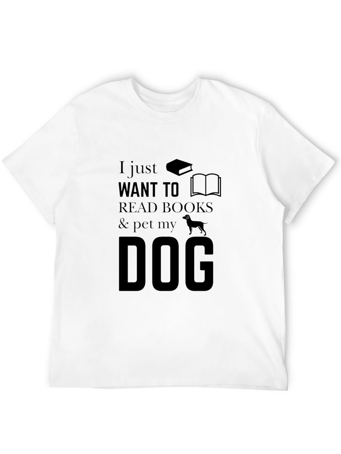 Book Lover Dog Petting T-Shirt