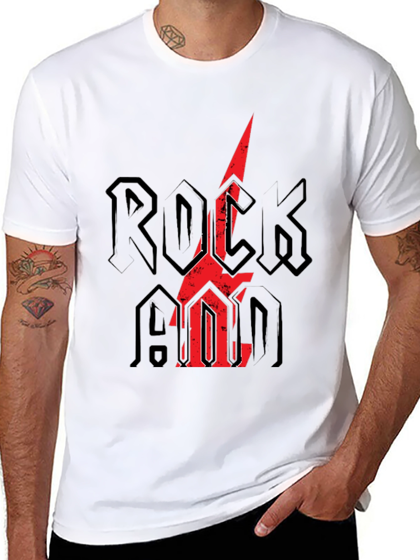 Rock and Roll T-Shirt - Mens Black Graphic Tee
