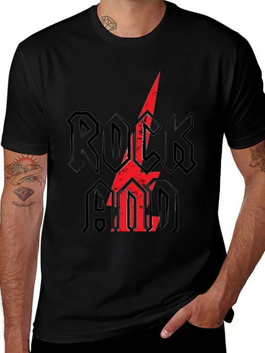 Rock and Roll T-Shirt - Mens Black Graphic Tee