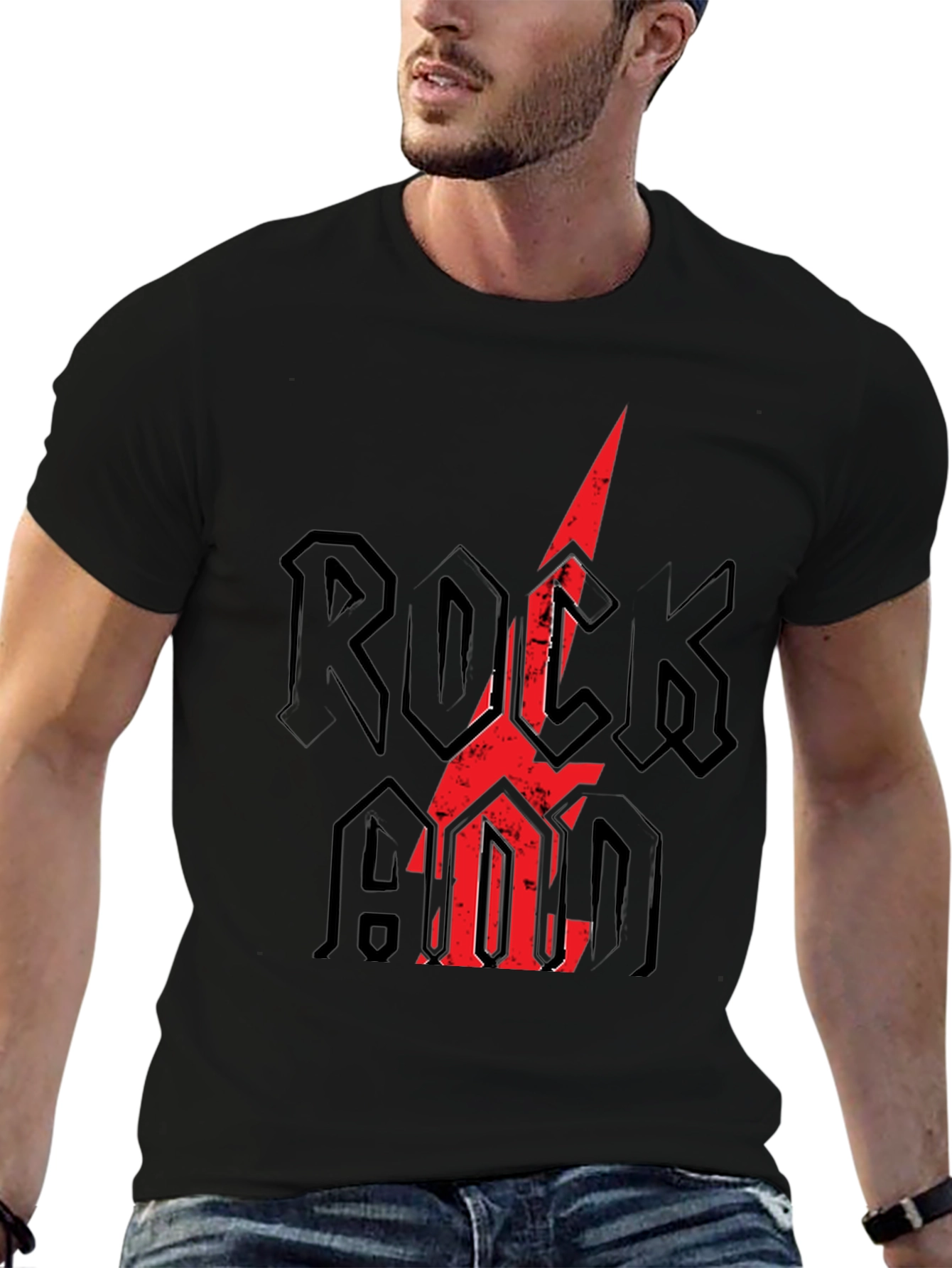 Rock and Roll T-Shirt - Mens Black Graphic Tee