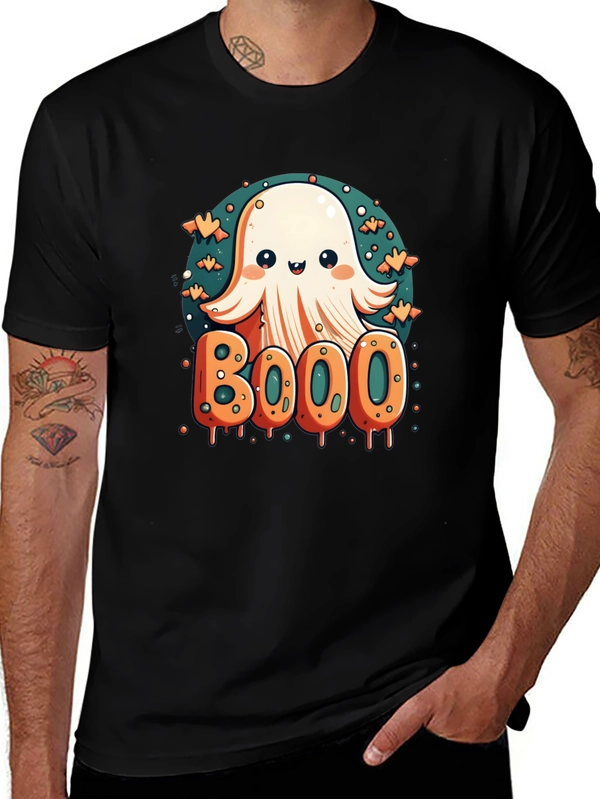 Cute Ghost BOOO Graphic Tee - Halloween