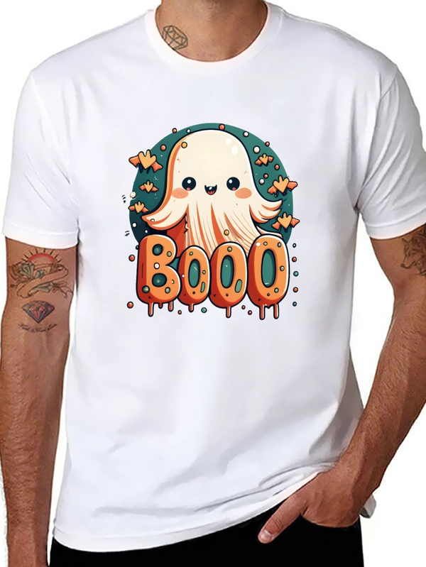 Cute Ghost BOOO Graphic Tee - Halloween