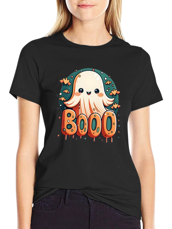 Cute Ghost BOOO Graphic Tee - Halloween