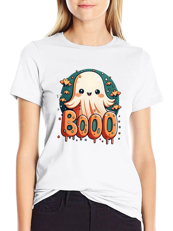 Cute Ghost BOOO Graphic Tee - Halloween