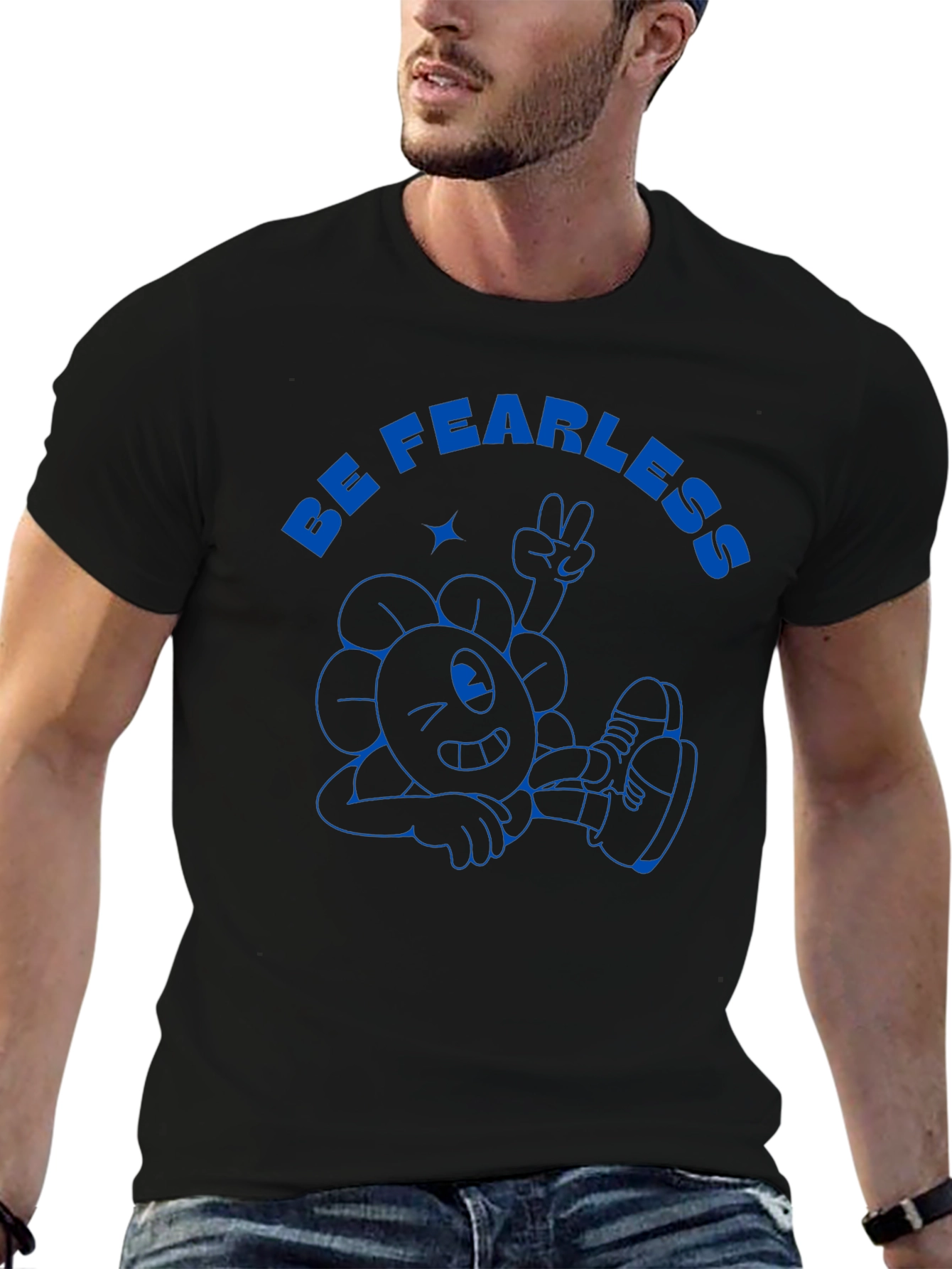 Be Fearless Black Graphic Tee