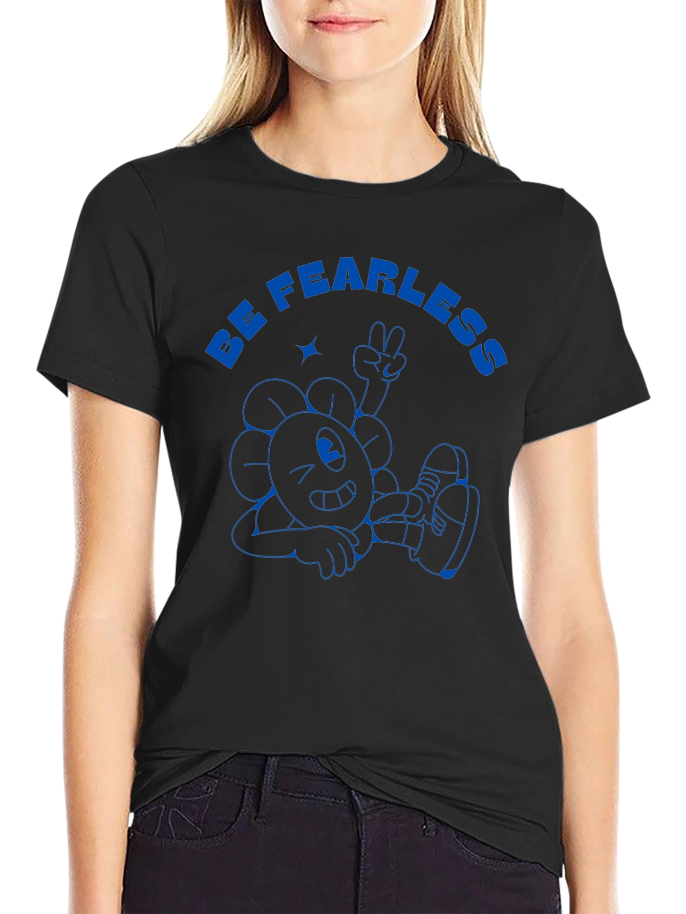 Be Fearless Black Graphic Tee