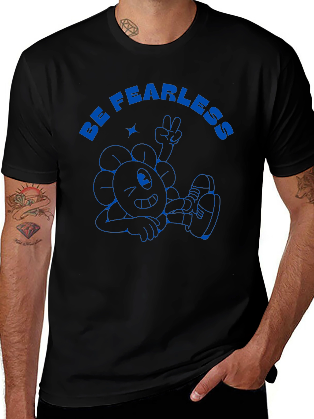 Be Fearless Black Graphic Tee