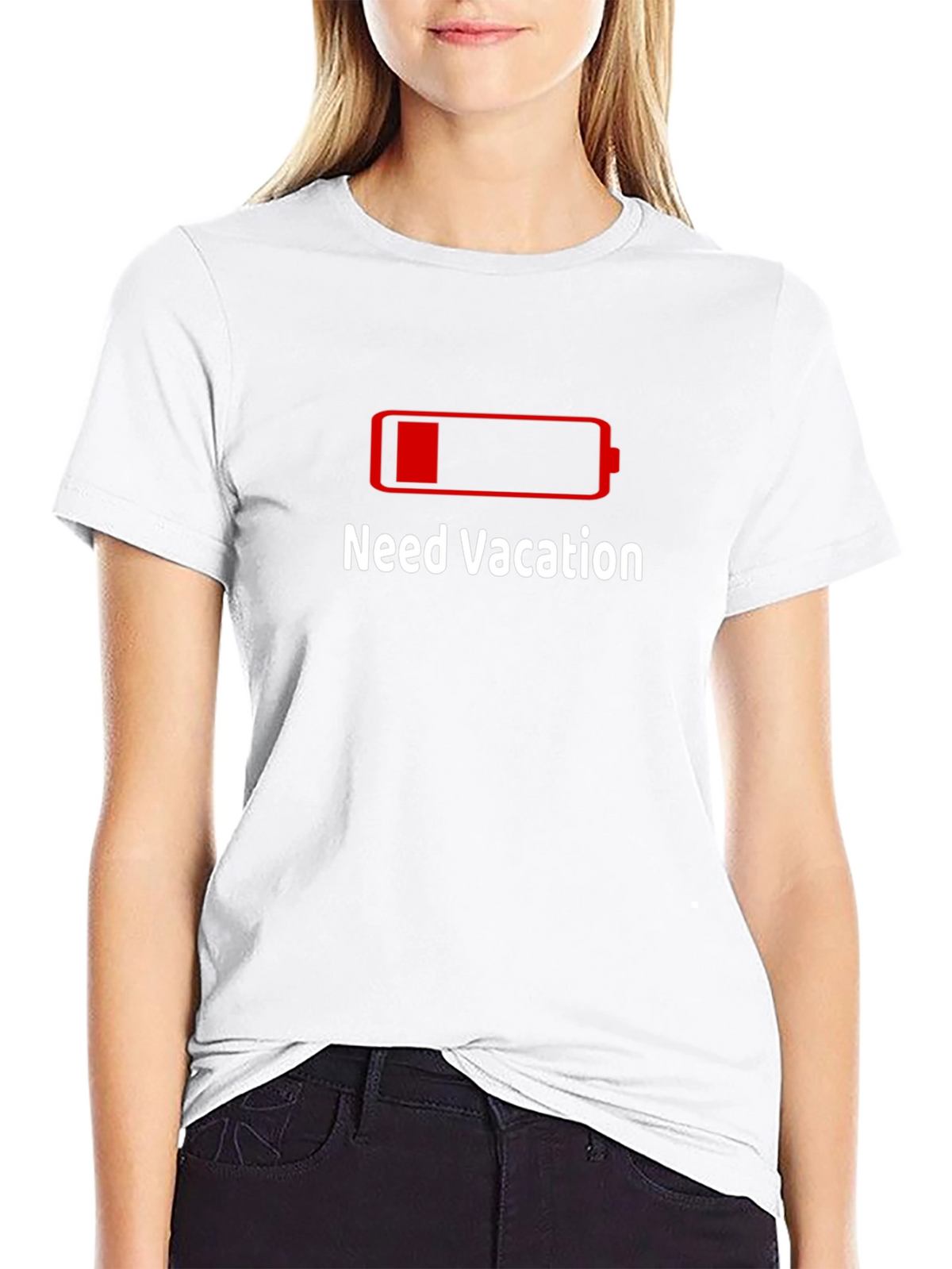 Need Vacation Low Battery Graphic T-Shirt