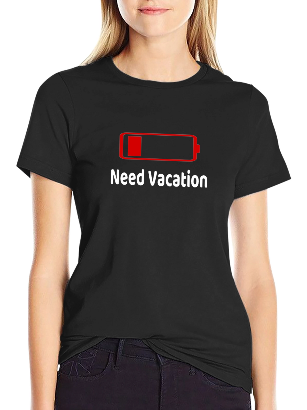Need Vacation Low Battery Graphic T-Shirt
