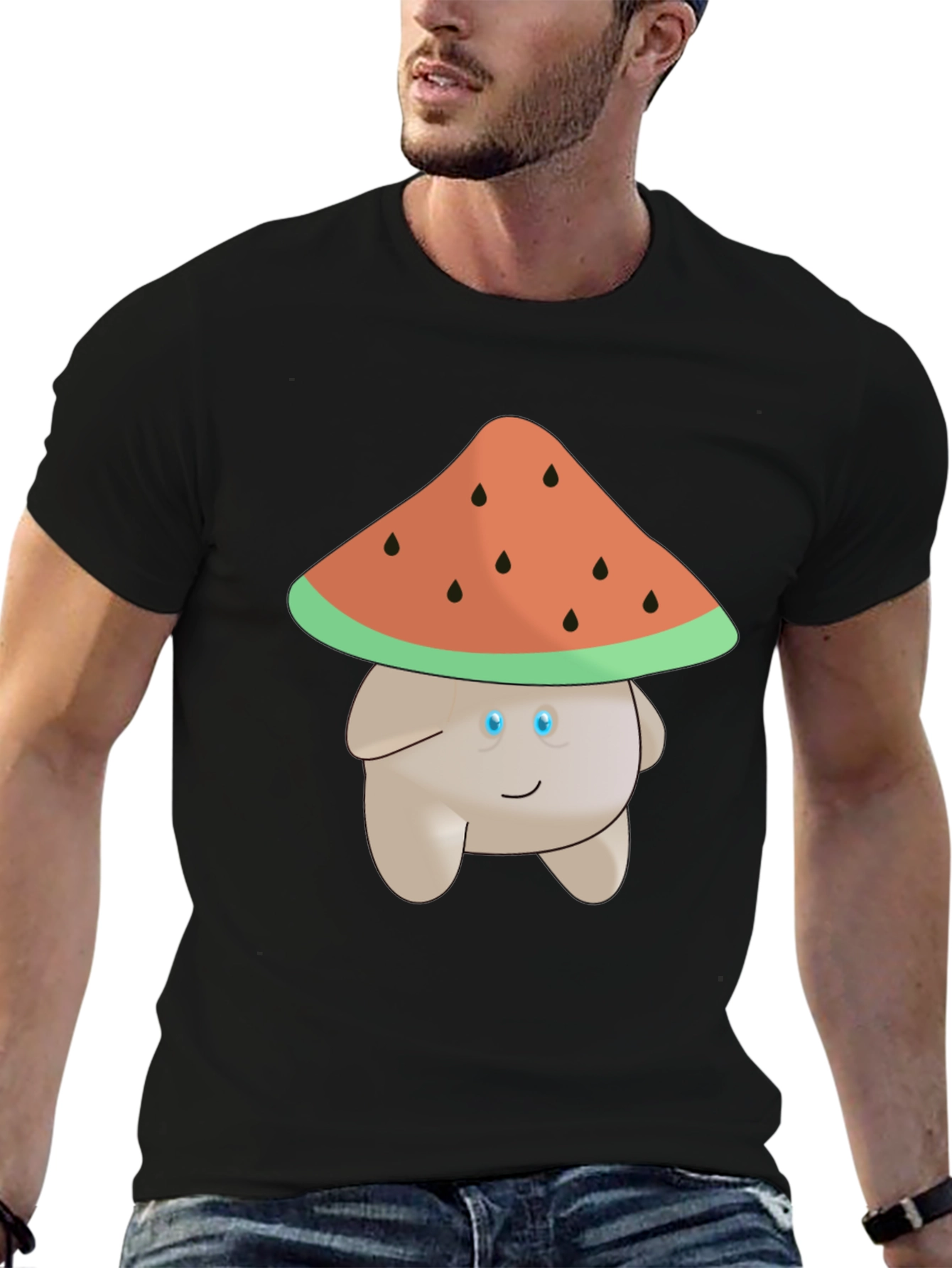 Whimsical Watermelon Mushroom Graphic Tee