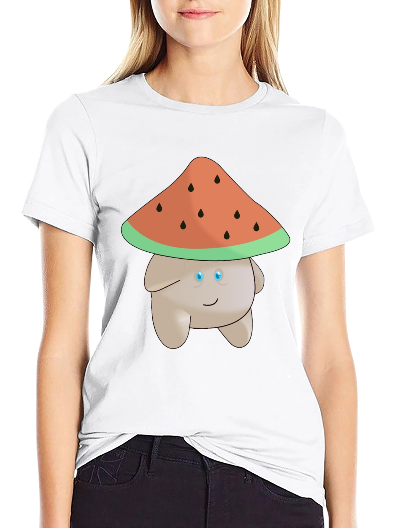Whimsical Watermelon Mushroom Graphic Tee