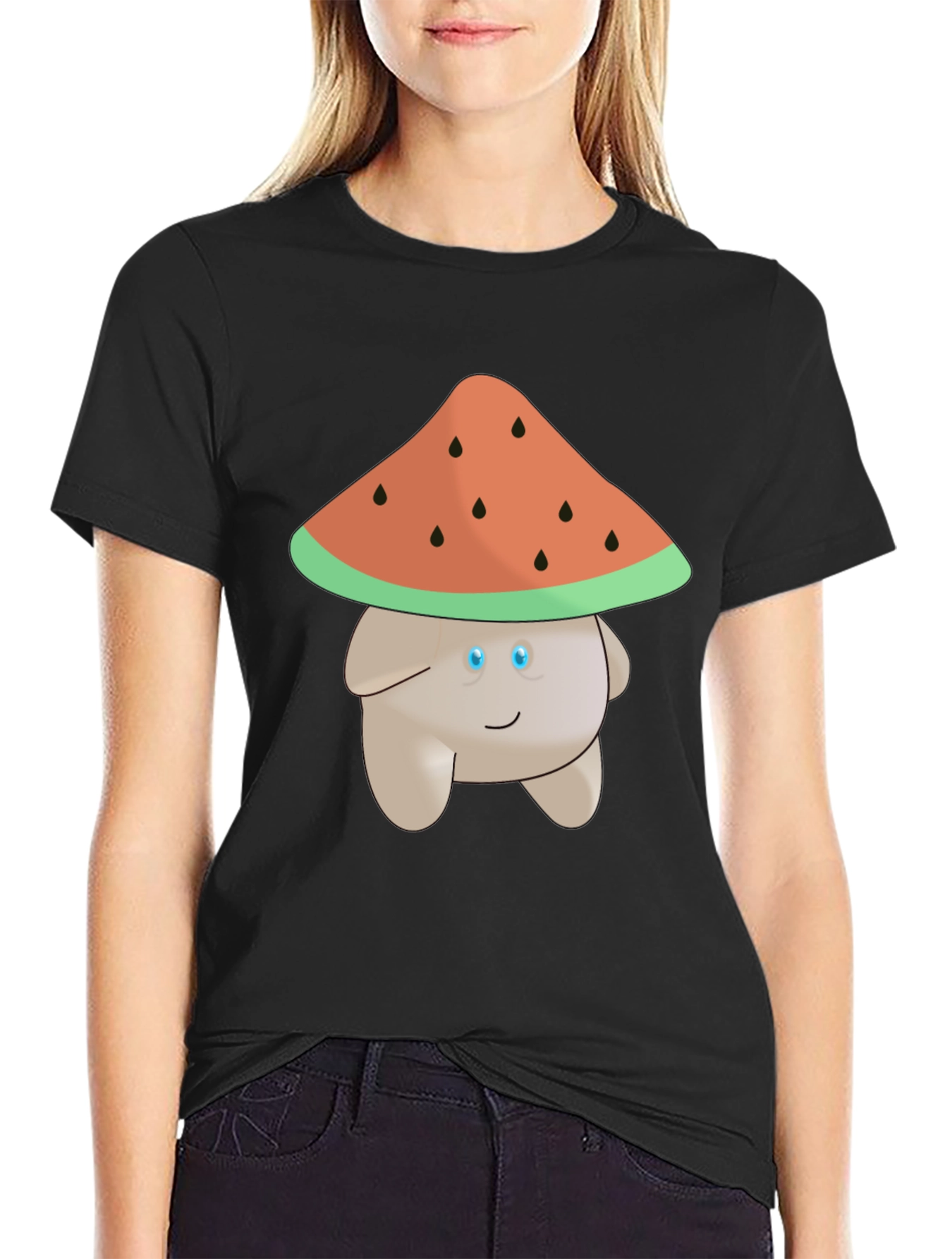 Whimsical Watermelon Mushroom Graphic Tee