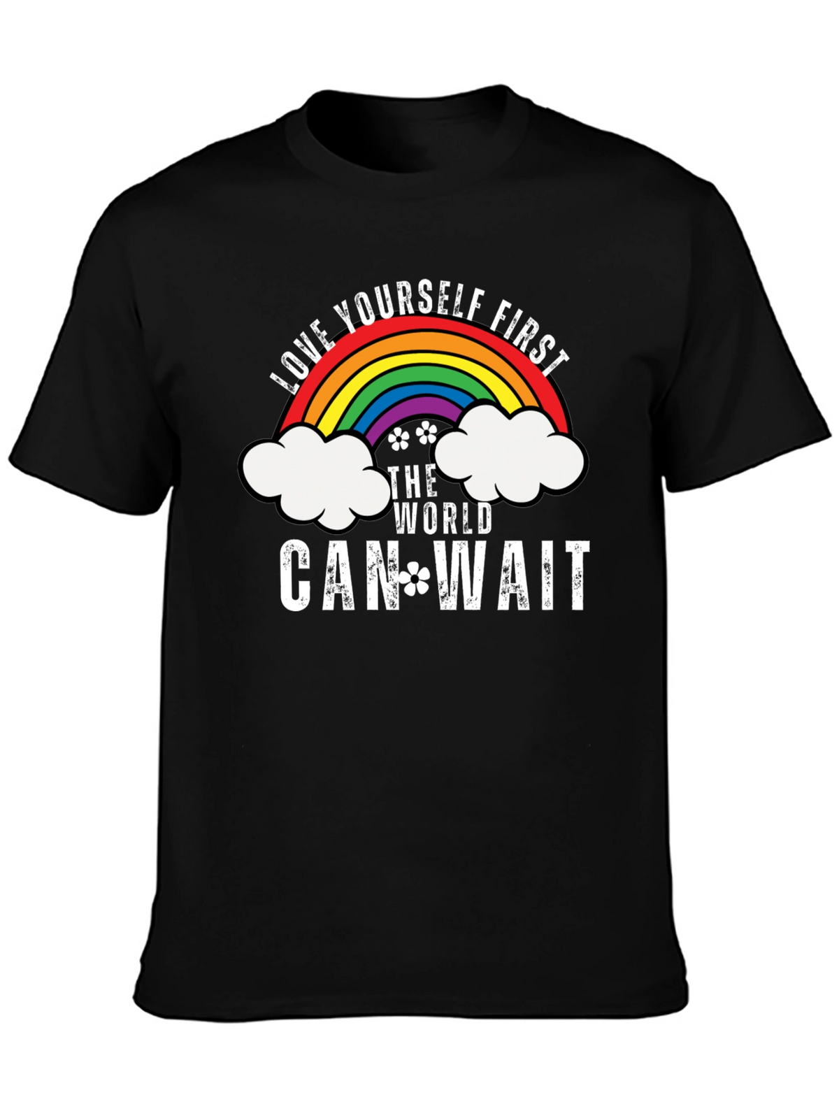 Love Yourself First Graphic Tee - Rainbow Design