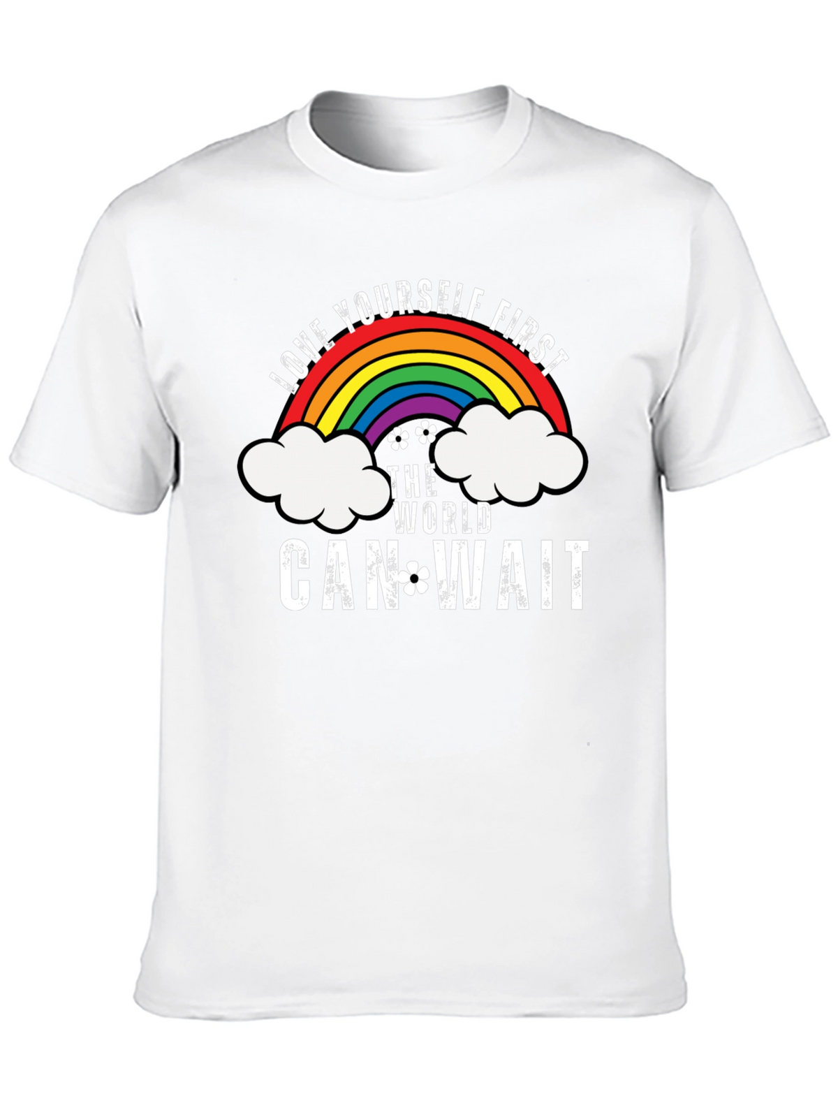 Love Yourself First Graphic Tee - Rainbow Design